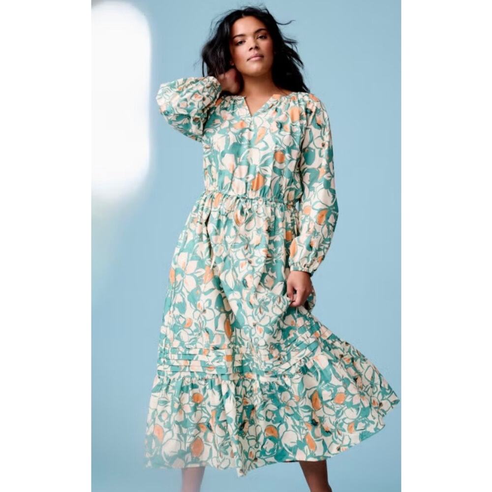 June + Vie Raglan Puff Sleeve Maxi Dress 26/28